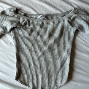 Garage corset hem off the shoulder cropped top